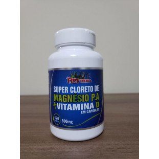 Super Cloreto P.A com Vitamina D 120 caps 500mg